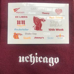 LOT UChicago Scarf and Refrigerator Magnets Maroons College University